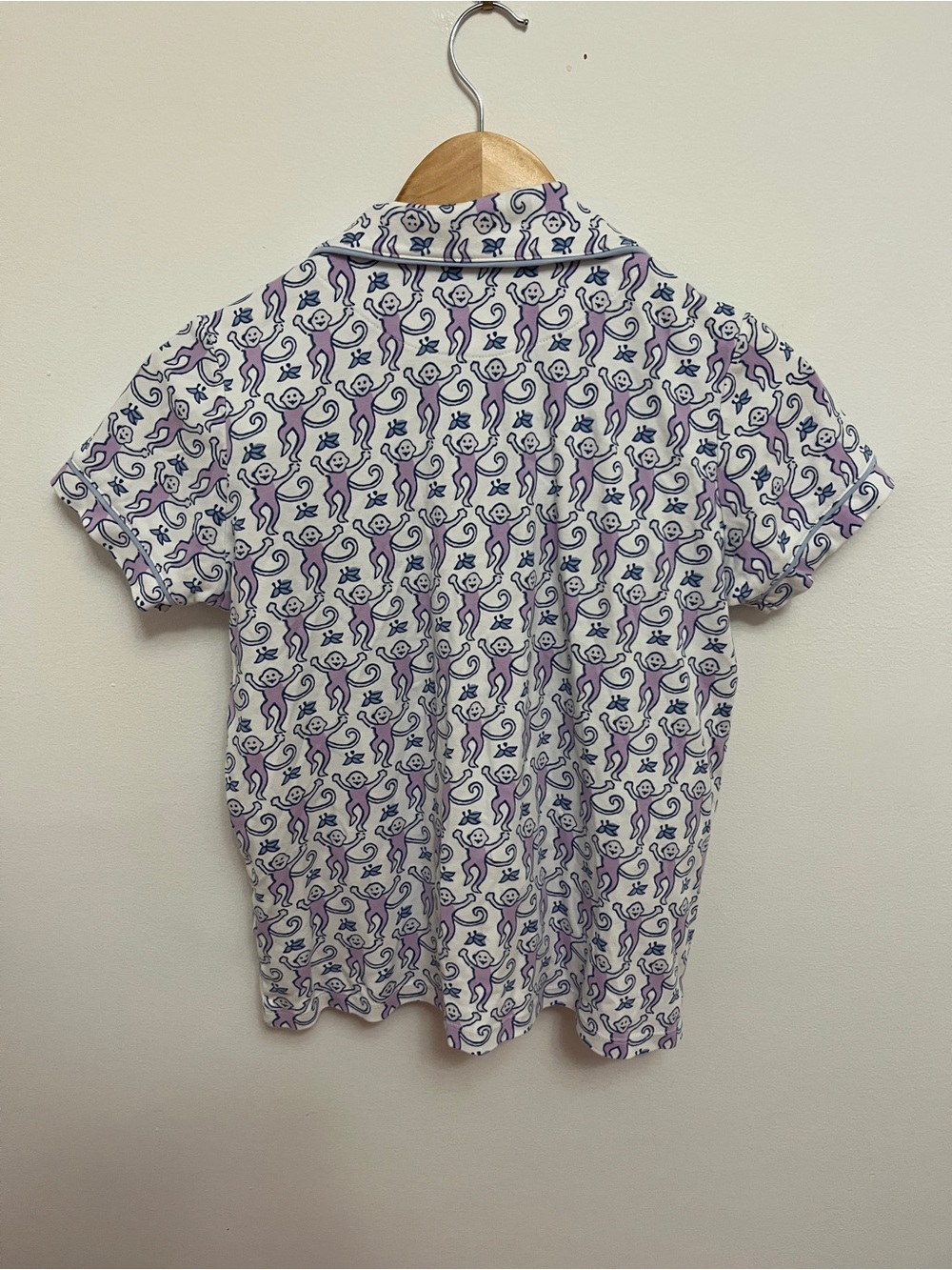Roller Rabbit Blue Purple Monkey Print Short Pajama Set Size P - Picture 4 of 7